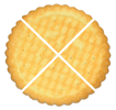 Cookie divided into 4 parts